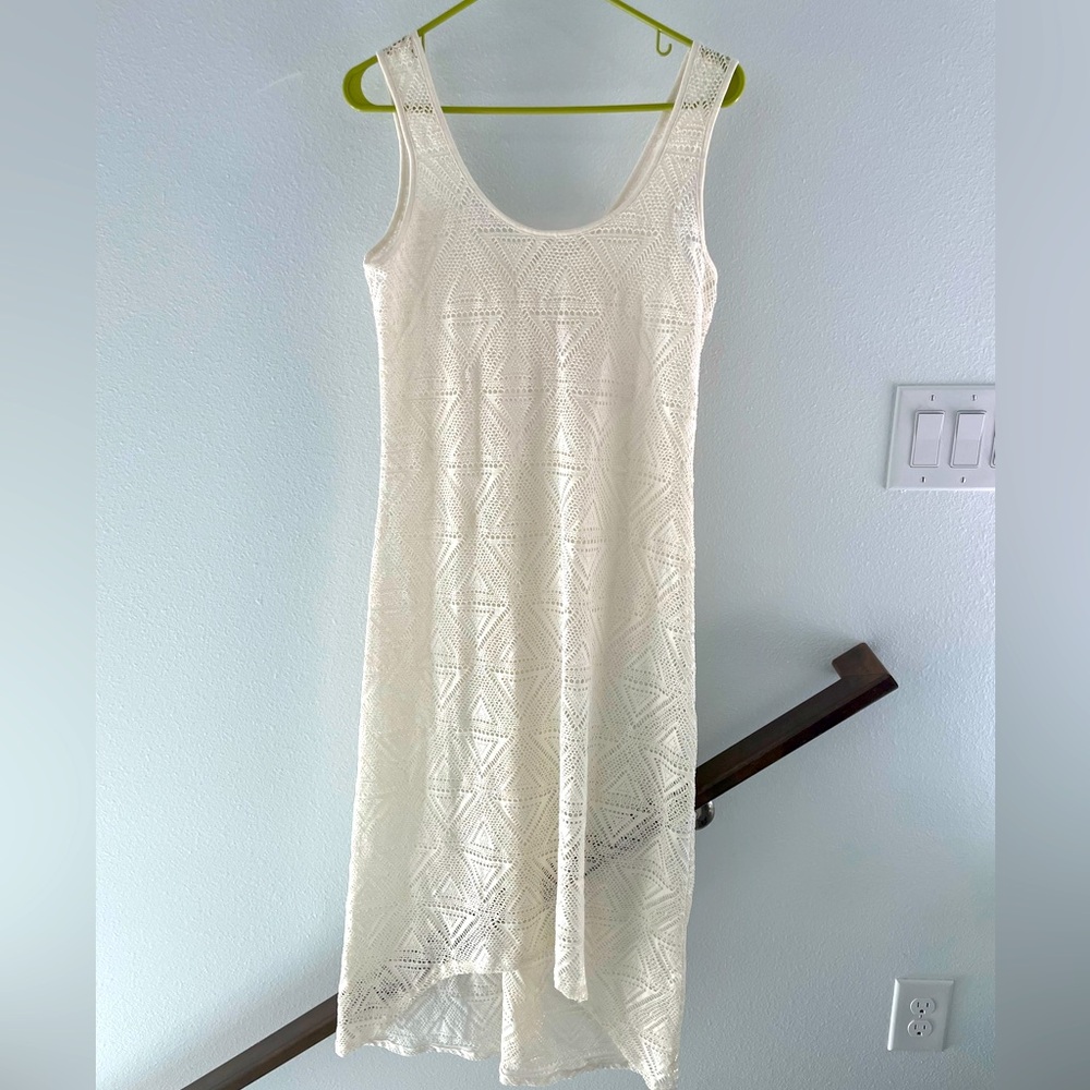 Cream midi swim coverup dress